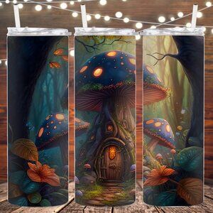 Mushroom Fairy House Metal Insulated Tumbler